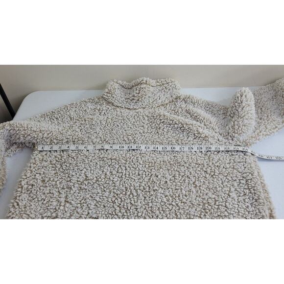 Eddie Bauer Tan Turtleneck Sherpa Long Sleeve Pullover Sweater Women's Size XL - Picture 4 of 7